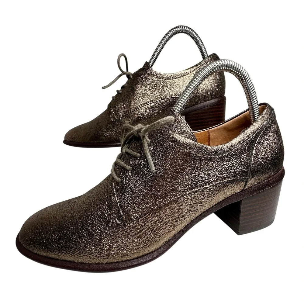 Sofft Patience Metallic Leather Oxford‎ Heels Bronze Copper Size 10